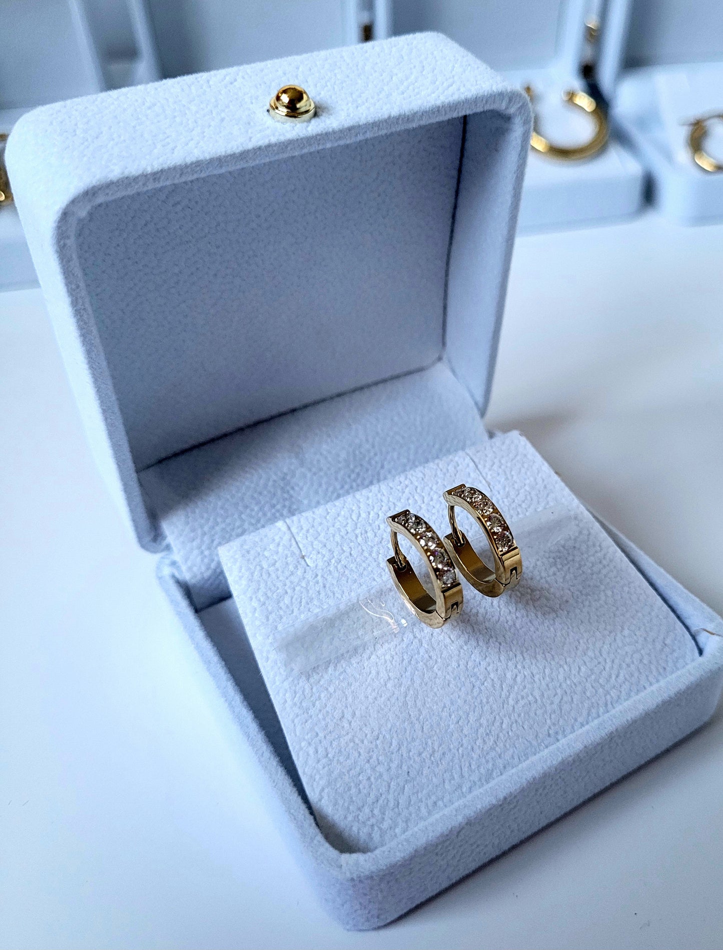 Earring,18k gold plated, oblong